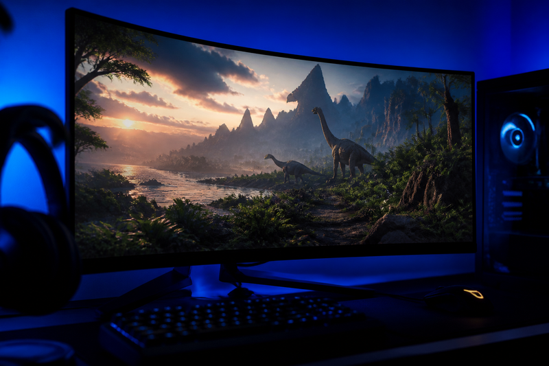 ARK Survival Evolved gameplay with dinosaurs on a large map, overlaid with a cheat menu ESP display showing player and creature markers